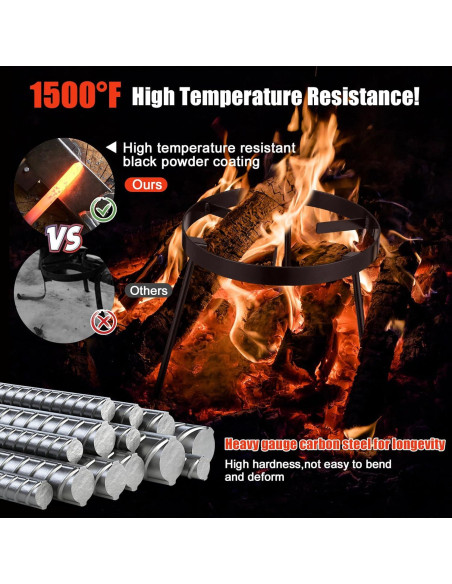 Trípode de Fogata Wefaith de Acero para Cocinar 1.2 kg