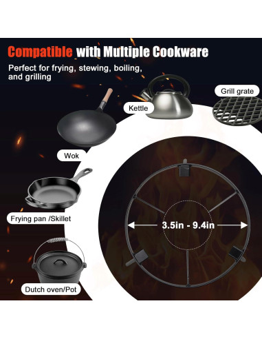 Trípode de Fogata Wefaith de Acero para Cocinar 1.2 kg