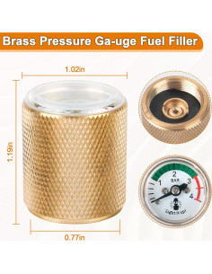 Tapa de Tanque de Gas con Manómetro LVACODV para Linternas Coleman 2