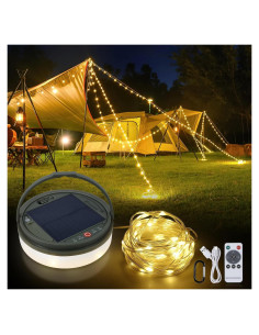 Luces de Camping Solar SMY 12.95m 160 LEDs Control Remoto
