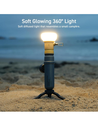 Lámpara LED de Camping Elecom NESTOUT con Trípode Beige