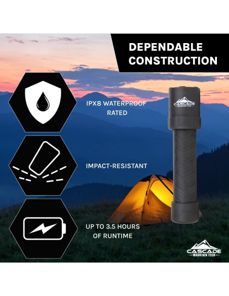 Linterna LED Cascade Mountain Tech STEELCORE 1000 Lúmenes IPX8 Linterna LED Cascade Mountain Tech STEELCORE 1000 Lúmenes IPX8