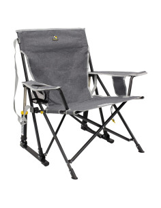 Silla Mecedora Plegable GCI Outdoor Kickback Gris - Soporte Bebidas