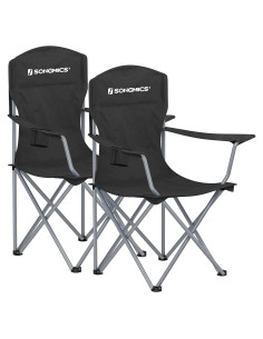 Sillas de Camping Plegables SONGMICS 2 Unidades 150 kg Negro