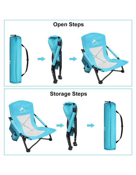 Silla de Playa Plegable Oileus Azul 2.95 kg con Portavasos