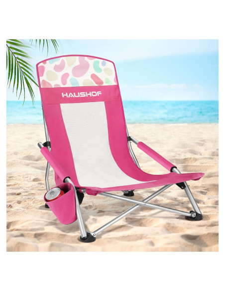 Silla de Playa Plegable HAUSHOF Respaldo Alto 120 kg Silla de Playa Plegable HAUSHOF Respaldo Alto 120 kg