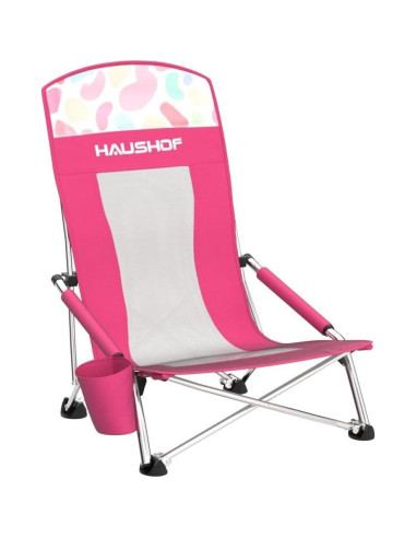 Silla de Playa Plegable HAUSHOF Respaldo Alto 120 kg