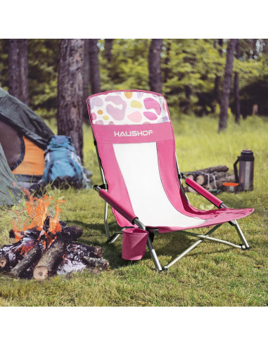 Silla de Playa Plegable HAUSHOF Respaldo Alto 120 kg