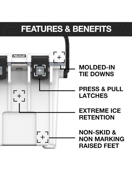 Cooler Pelican Elite 20 Cuartos Blanco/Gris 19 Litros