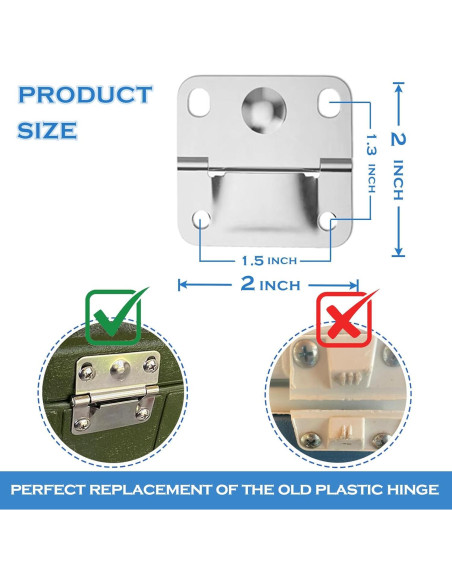 Juego de Bisagras de Acero Inoxidable VEEBELL para Cooler Coleman