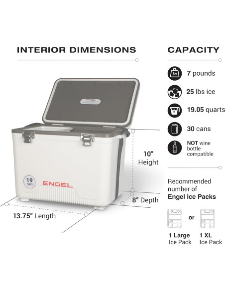 Enfriador Engel 19Qt Hermético Rosa - Caja Seca a Prueba de Fugas