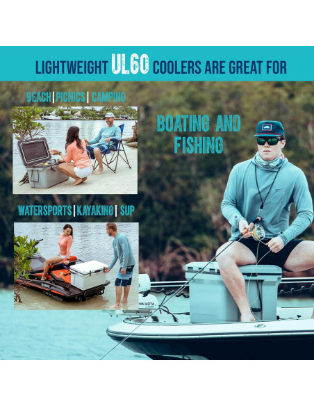 Cooler ENGEL 60 QT Ultra-Ligero con 2 Paquetes de Hielo y Vaso 22 oz