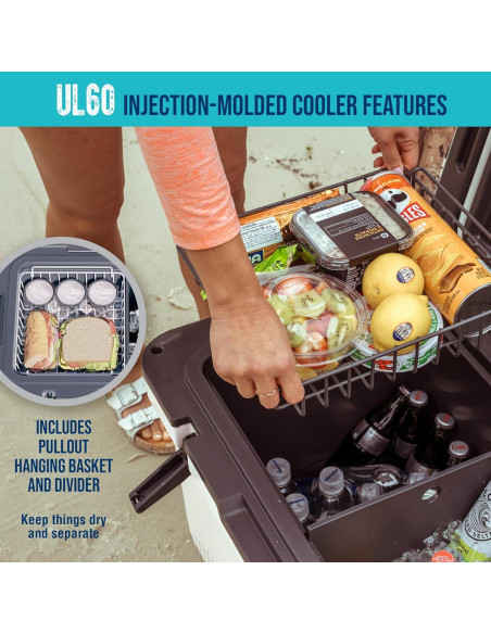 Cooler ENGEL 60 QT Ultra-Ligero con 2 Paquetes de Hielo y Vaso 22 oz