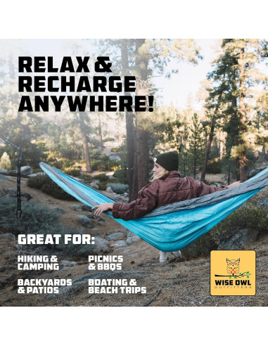 Hamacas de Camping Wise Owl Outfitters Duo - Set de 2 Adultos y Niños