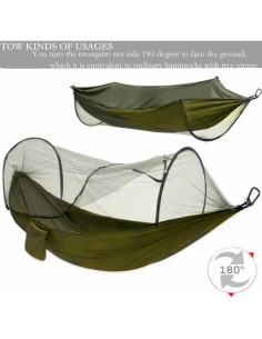 Hamaca de Camping Ovyuzhen con Red Antimosquitos 2.9x1.4m 2