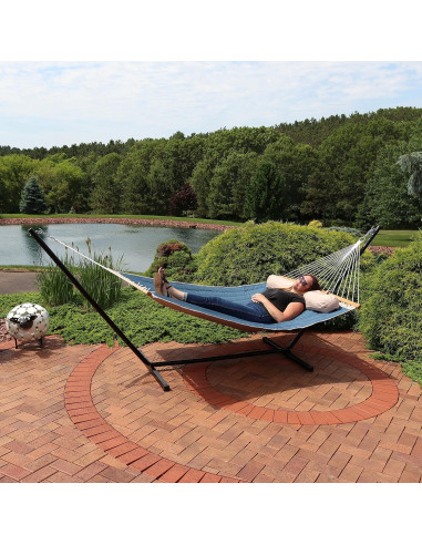 Hamaca doble acolchada Sunnydaze Ola de marea 335x140 cm 200 kg