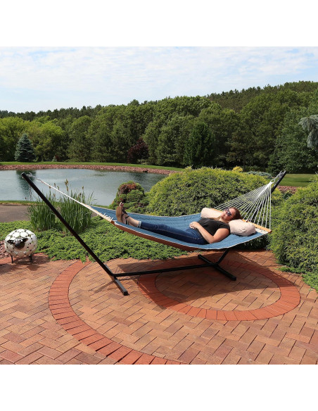Hamaca doble acolchada Sunnydaze Ola de marea 335x140 cm 200 kg