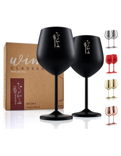 Vasos de Vino de Acero Inoxidable Gusto Nostro - 532 ml - Juego de 2