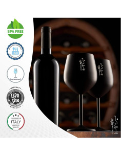Vasos de Vino de Acero Inoxidable Gusto Nostro - 532 ml - Juego de 2 2