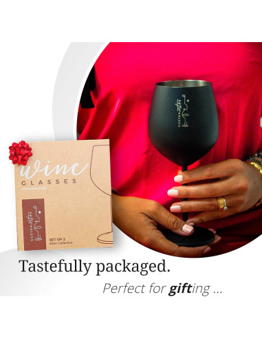 Vasos de Vino de Acero Inoxidable Gusto Nostro - 532 ml - Juego de 2