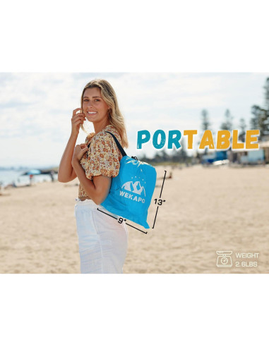 Sofá Hamaca Inflable WEKAPO Portátil Impermeable Azul 208cm