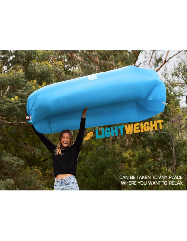 Sofá Hamaca Inflable WEKAPO Portátil Impermeable Azul 208cm