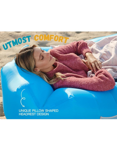 Sofá Hamaca Inflable WEKAPO Portátil Impermeable Azul 208cm