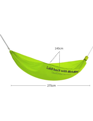 Hamaca Portátil Ultraligera BASK Verde 275x140cm 150kg