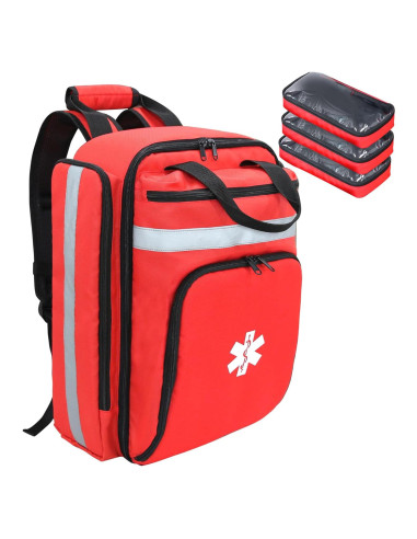 Bolsa de Primeros Auxilios Vacía JIDUODUO Rojo 40.5x30x12 cm