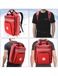 Bolsa de Primeros Auxilios Vacía JIDUODUO Rojo 40.5x30x12 cm 2