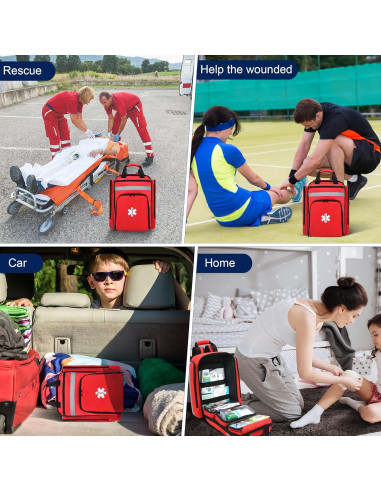 Bolsa de Primeros Auxilios Vacía JIDUODUO Rojo 40.5x30x12 cm