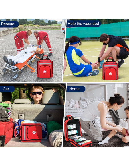 Bolsa de Primeros Auxilios Vacía JIDUODUO Rojo 40.5x30x12 cm