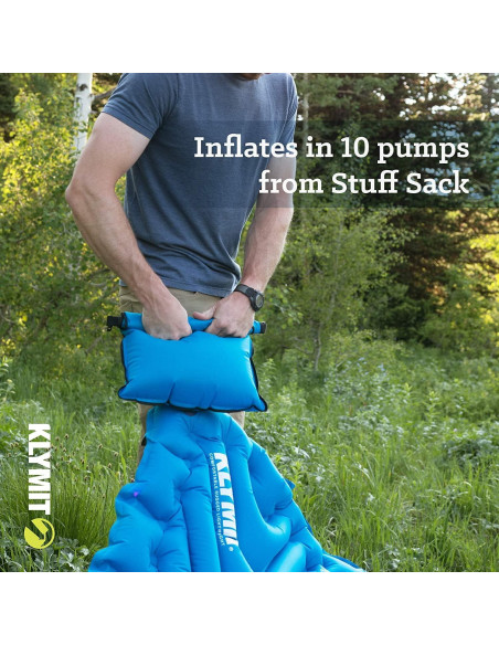 Klymit Almohadilla Aislada Doble V + Estática V2 para Acampar