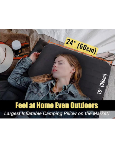 Almohada de Camping Inflable TREKOLOGY ALUFT Ultra 60x38 cm Gris