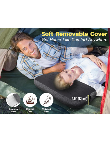 Almohada de Camping Inflable TREKOLOGY ALUFT Ultra 60x38 cm Gris