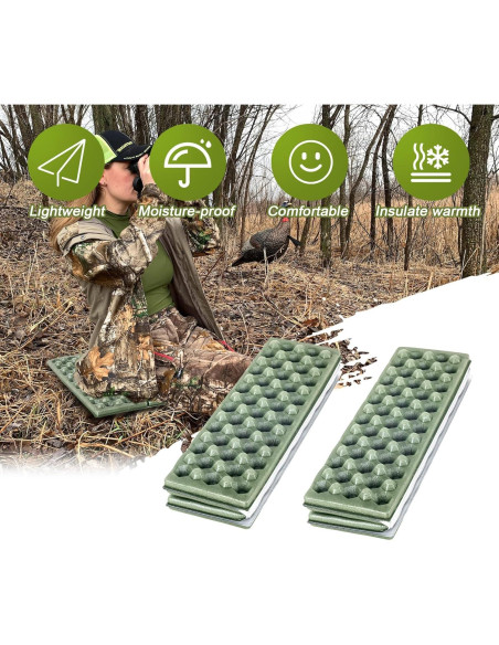 Cojín de Asiento Portátil ZAIXIA 2pack Verde Militar