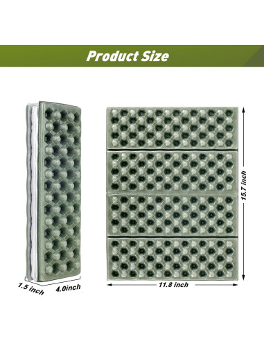 Cojín de Asiento Portátil ZAIXIA 2pack Verde Militar