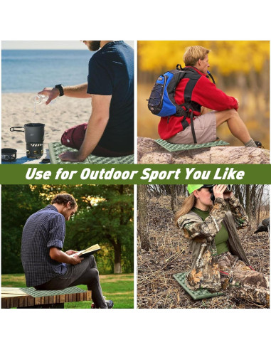 Cojín de Asiento Portátil ZAIXIA 2pack Verde Militar