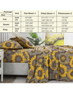 Juego de Sábanas Queen Puralens Muselina Girasol 4 Piezas 2