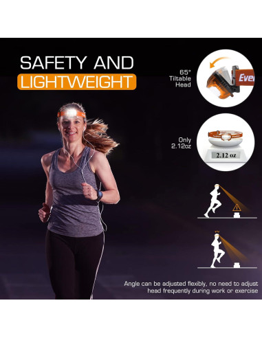 EverBrite Paquete 3 Luces de Camping y 5 Linternas Frontales