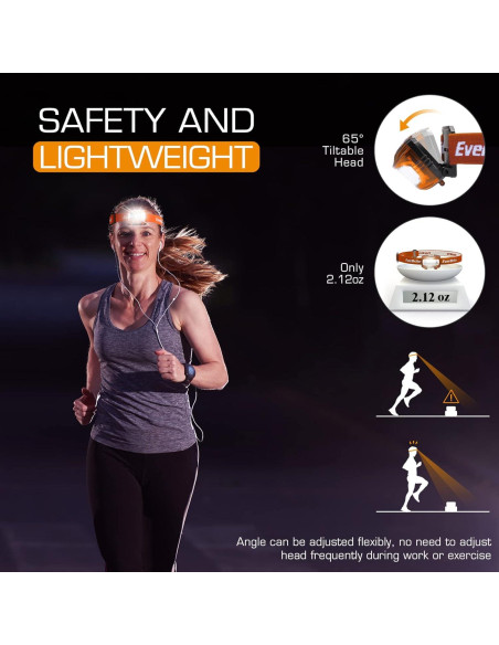 EverBrite Paquete 3 Luces de Camping y 5 Linternas Frontales