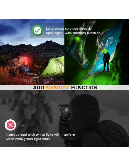 EverBrite Paquete 3 Luces de Camping y 5 Linternas Frontales