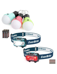 EverBrite 3 Luces de Camping + 5 Linternas Frontales Ajustables