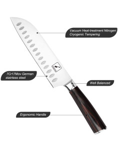 Cuchillo de Chef Santoku imarku 17.8 cm Acero Inoxidable 2
