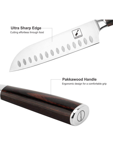 Cuchillo de Chef Santoku imarku 17.8 cm Acero Inoxidable
