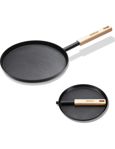 Sartén Plancha Bodkar 20cm Ligera Mango Madera Camping 2