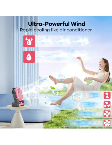 Ventilador de Nebulización DOWILLDO X29 30000mAh Rosa