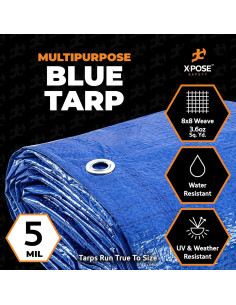 Lona Azul de Polietileno Xpose Safety 213x152 cm Impermeable 2