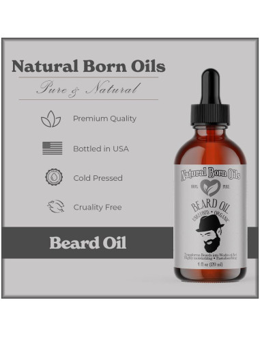 Aceite para Barba Natural Born Oils 3.78L Orgánico Vitamina E