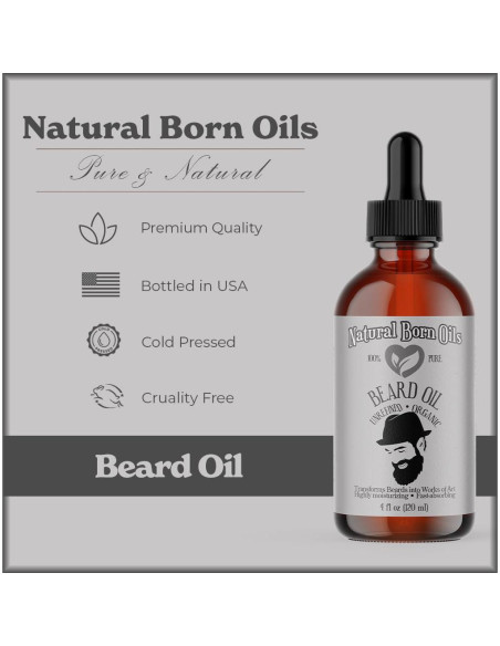 Aceite para Barba Natural Born Oils 3.78L Orgánico Vitamina E